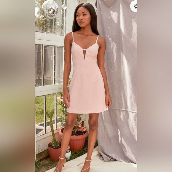 Lulus Dresses & Skirts - NWT Lulus Sultry Moments Blush Pink Sleeveless Cut Out Mini Dress Size Medium
